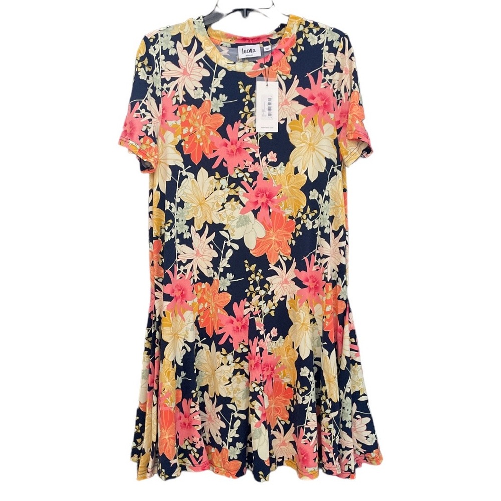 LEOTA Serenity Floral Print Dress in Ginko Maritime Blue - NWT - Picture 4 of 4
